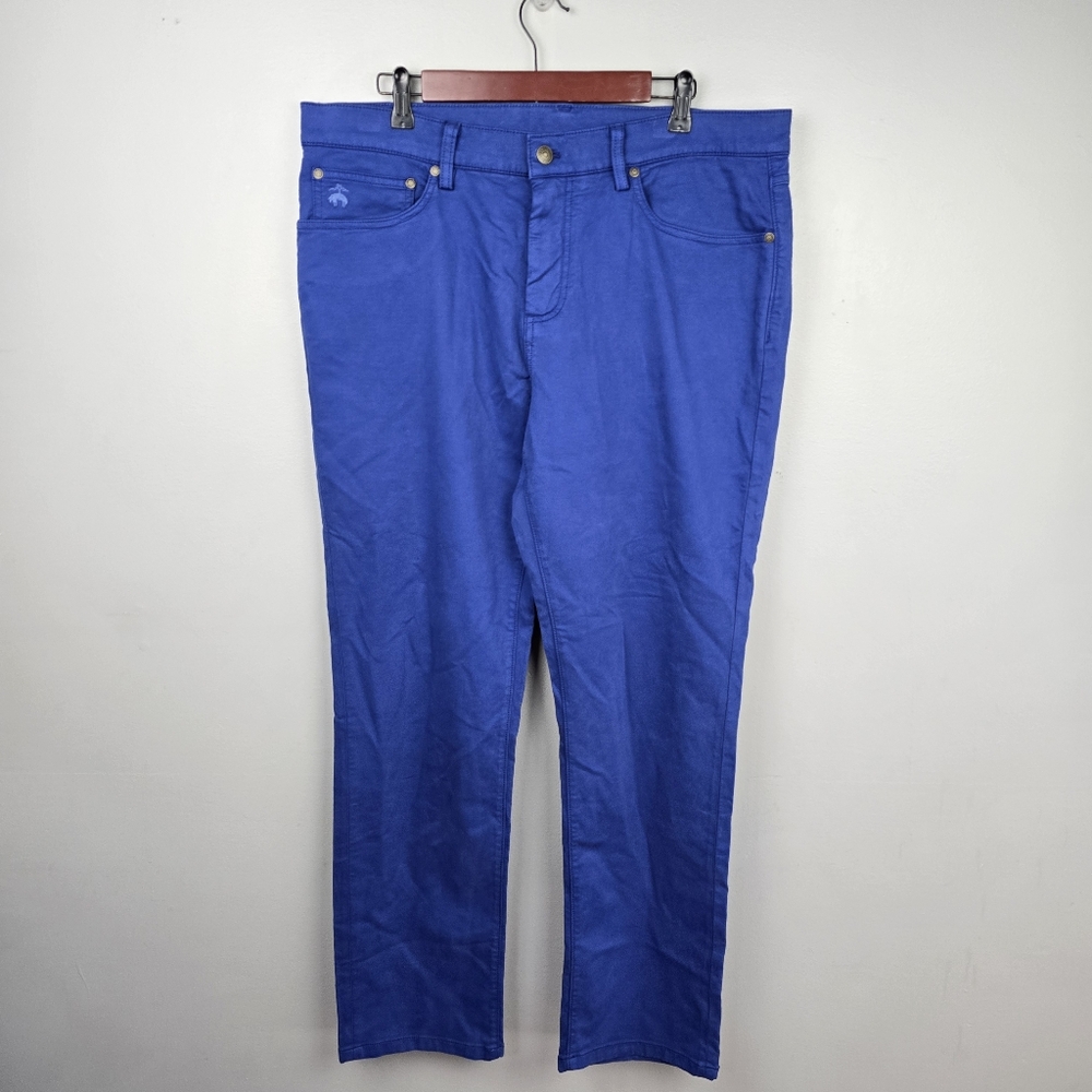 Brooks Brothers Blue Casual Chino Pants Mens 36×32 Preppy Office Career Business
